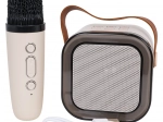 Karaoke set s bezdrátovým mikrofonem a přenosným Bluetooth reproduktorem s RGB