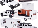 Terénní auto s karavanem – svítící model 1:32