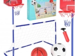 Fotbalová branka a basketbalový koš 2v1 se dvěma míči a pumpičkou