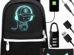 Voděodolný batoh s USB a svítícím motivem KRUZZEL 19 l