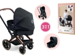 Kočárek pro panenky Cybex Black 3 v 1 (36–52 cm)