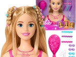 Barbie hlava na česání a stylování s doplňky, 20 dílů