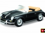 kovový model bburago porsche 356 b cabriolet 1:24, černý