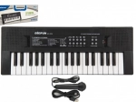 Pianko/Varhany/Klávesy 37 kláves plast napájení na USB + mikrofon 40cm v krabici 41x15x4cm