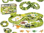 Velká dinosauří závodní dráha s autíčkem a figurkami