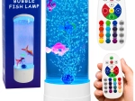 Dekorativní noční LED lampička akvárium s rybkami RGB (16 barev), bílá, USB