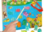 Dřevěná magnetická hra rybky a včelky montessori 3v1