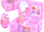 Růžová šperkovnice s hracím strojkem pro malé slečny