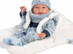 Llorens NEW BORN CHLAPEČEK - realistická panenka miminko s celovinylovým tělem - 40 cm