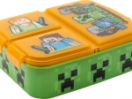 Dětský svačinový box MINECRAFT se 3 přihrádkami, oranžovo‑zelený