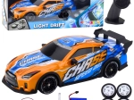 RC sportovní auto s podsvícenou karoserií a drift režimem – oranžové