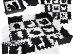 Pěnové puzzle – kontrastní dětská podložka Zvířata 120 × 120 cm