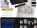 Sada pro skicování a kreslení 54 dílů s pouzdrem a skicákem A5