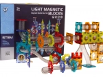 Magnetická stavebnice s kuličkovou dráhou se světly, 228 dílů
