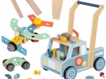 Dřevěný chodítko‑auto a mini dílna STEM TOOKY TOY