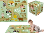 Pěnová podložka na hraní 90 × 90 cm – silné puzzle, 9 dílů HUMBI farma a venkovské cesty