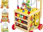 Dřevěný chodítko a edukační kostka pro děti