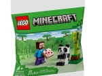 Stavebnice Minecraft Steve a malá panda