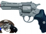 Policejní kovový revolver na kapslíky, stříbrný (8 ran)