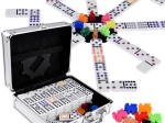 Sada her Domino a Mexican Train v kovovém kufříku