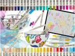 akrylové markery na textil, kámen a sklo – sada 48 barev