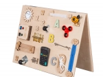 Dřevěná manipulativní a senzorická dětská deska