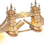 Dřevěné prostorové puzzle tower bridge s diodovým osvětlením