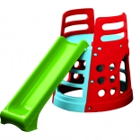 Dětská skluzavka s prolézačkou a lezeckou stěnou