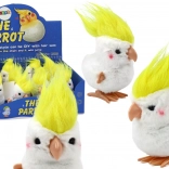 Natahovací skákající plyšová papoušek kakadu bílá