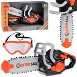 dětská elektrická řetězová pila se zvukem a pohyblivým řetězem + ochranné brýle