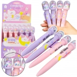 Kuličkové pero s třpytivou kopulí a figurkou jednorožce s modrým inkoustem