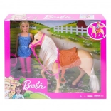 Barbie jezdecký set s koněm a helmou