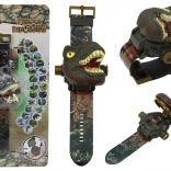 Hodinky s projektorem 3D dinosaurus Tyrannosaurus Rex 22cm