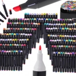 Dvoustanné alkoholové markery v pouzdře, 168 barev