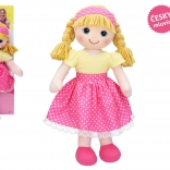 Látková zpívající panenka Míša Růžičková 55 cm