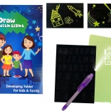 Magický tablet na kreslení světlem, grafika a písmena