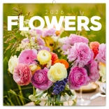 Poznámkový kalendář Květiny 2026