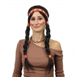 paruka indiánka ribana s copánky pro dospělé