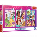 Puzzle 3x80 Disney Princezny Přítelkyně Trefl
