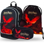baagl školní set 3 ks harry potter fénix – batoh, penál a sáček