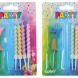 Párty svíčka číslo 7 s čtyřmi svíčkami