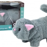 Interaktivní plyšová kočka šedá