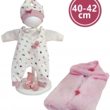 Obleček pro panenku NEW BORN 40–42 cm – 4dílná sada s oboustrannou dečkou