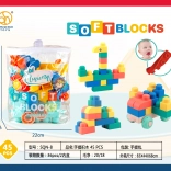 Sada měkkých stavebnicových kostek 45 ks