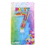 párty svíčka na dort – číslo 7, čárky