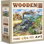 Dřevěné puzzle železnice 505 dílků WOODEN CITY
