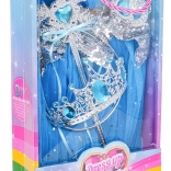 set malé princezny s modrou sukní a doplňky