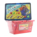 Nákupní košík s ovocem a potravinami