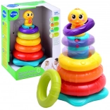 Interaktivní stohovací pyramida s kačenkou, hrající a svítící