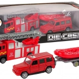 Sada Hasičských Vozidel s Nafukovacím Člunem